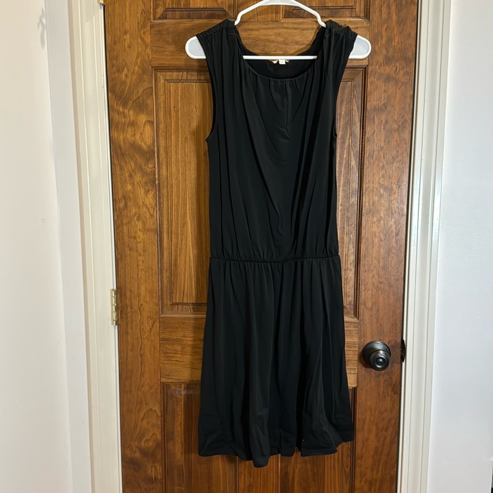 Garnet Hill black sleeveless midi dress, medium
